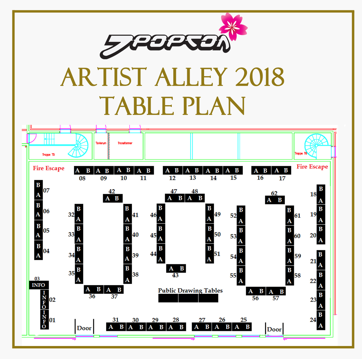 Artist Alley 2018 Table Plan Artist Alley 2018 Table Plan